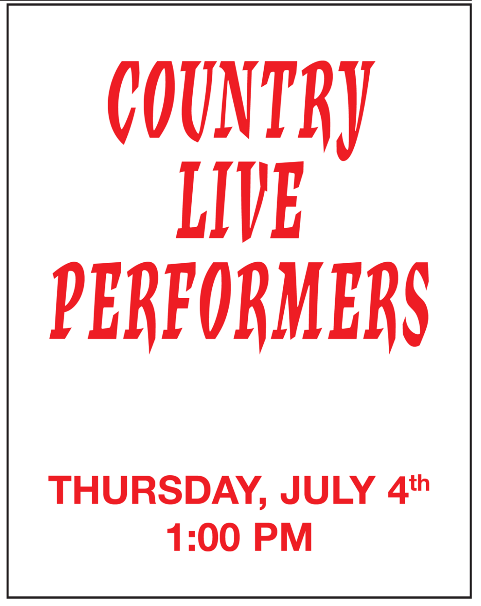 2013 county live performers july 4