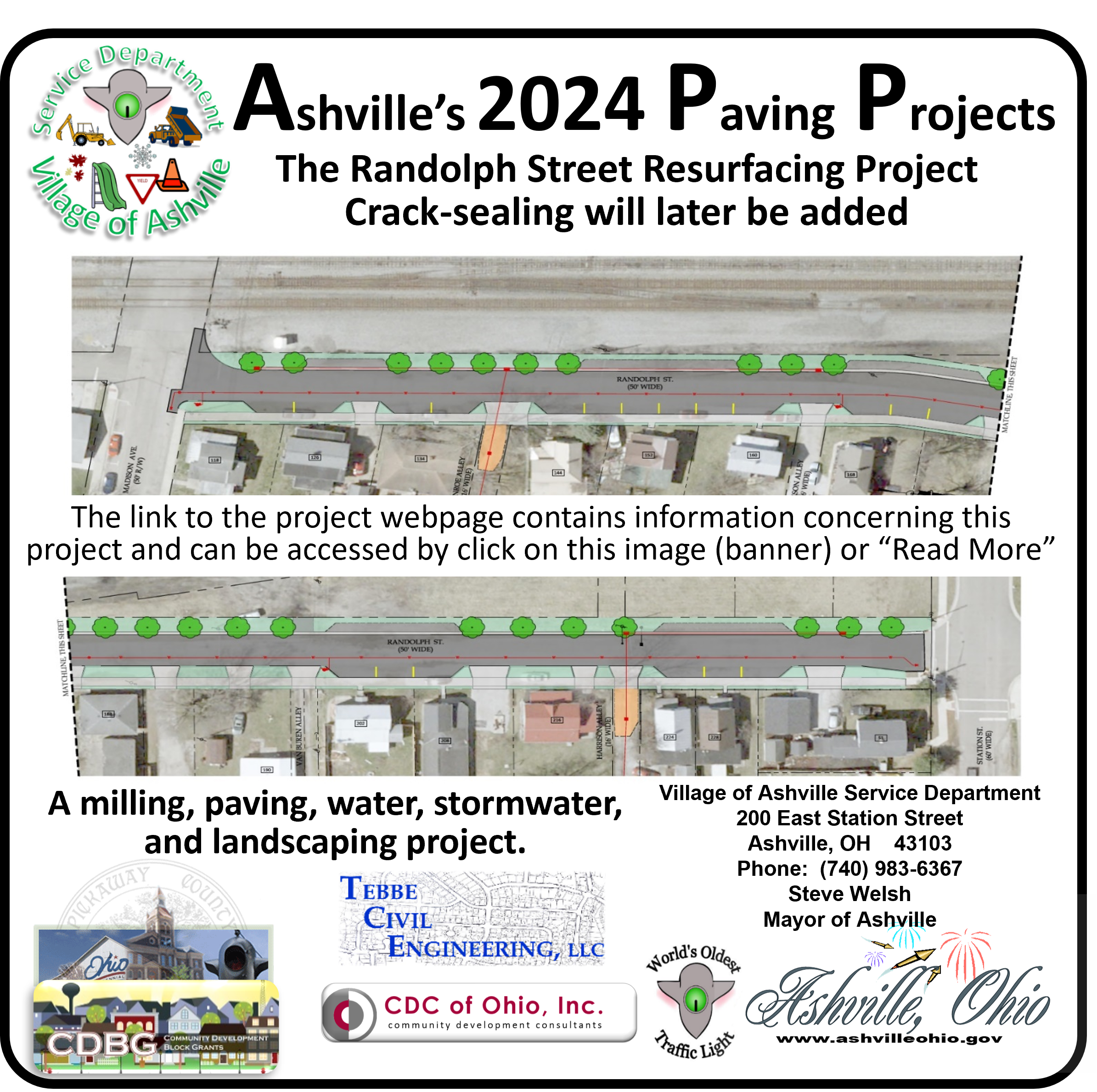 Randolph Street 2024 Paving Crack sealing 2